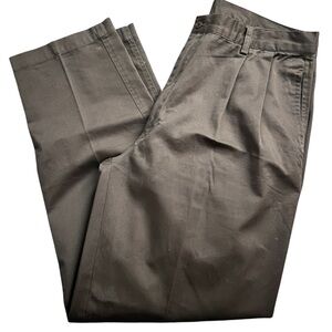 Brown Chinos with Pleated Front and Straight Leg